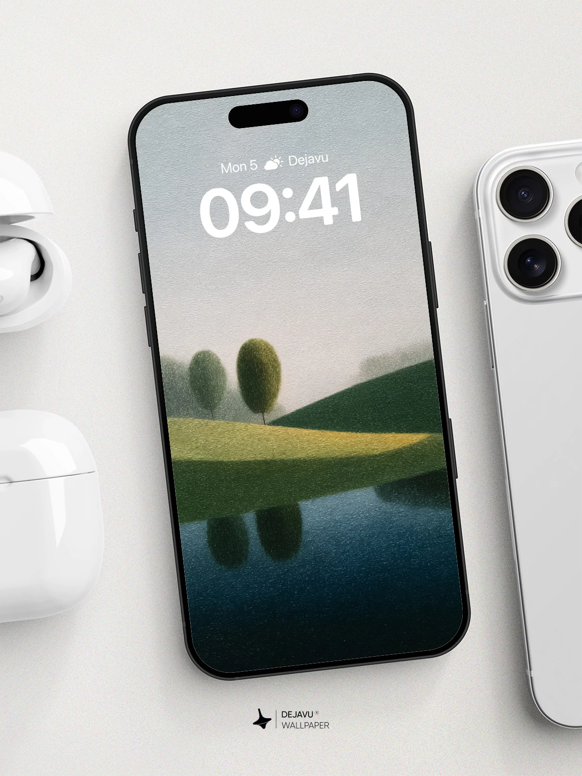 Serene Landscape Reflection Wallpaper 8K for iPhone and Android