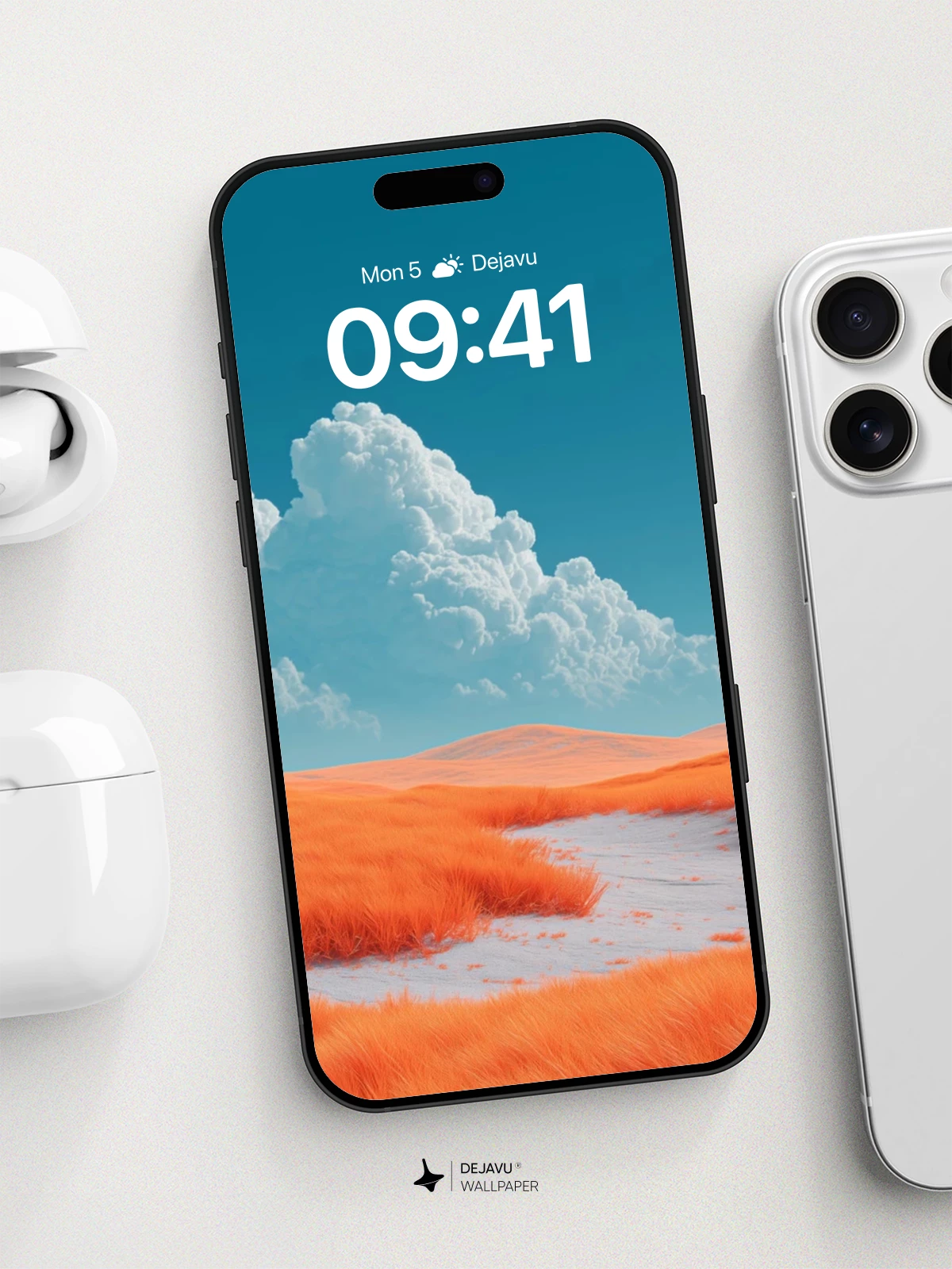 Surreal Orange Dunes Wallpaper 8K for iPhone and Android