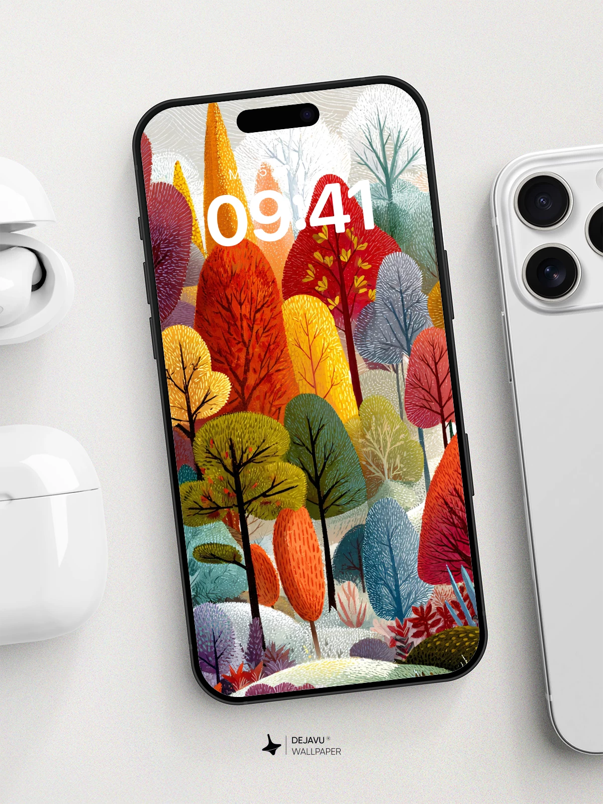 Whimsical Autumn Forest Wallpaper 8K for iPhone and Android