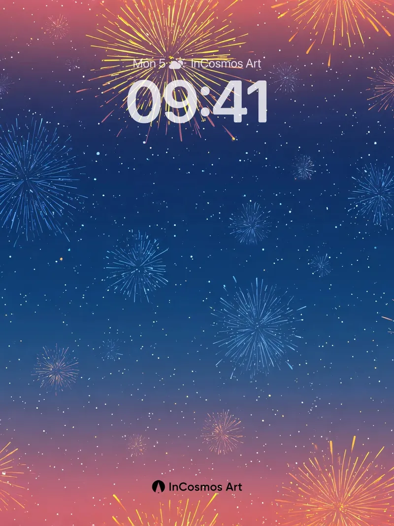 Celestial Burst Wallpaper with Starlit Trails