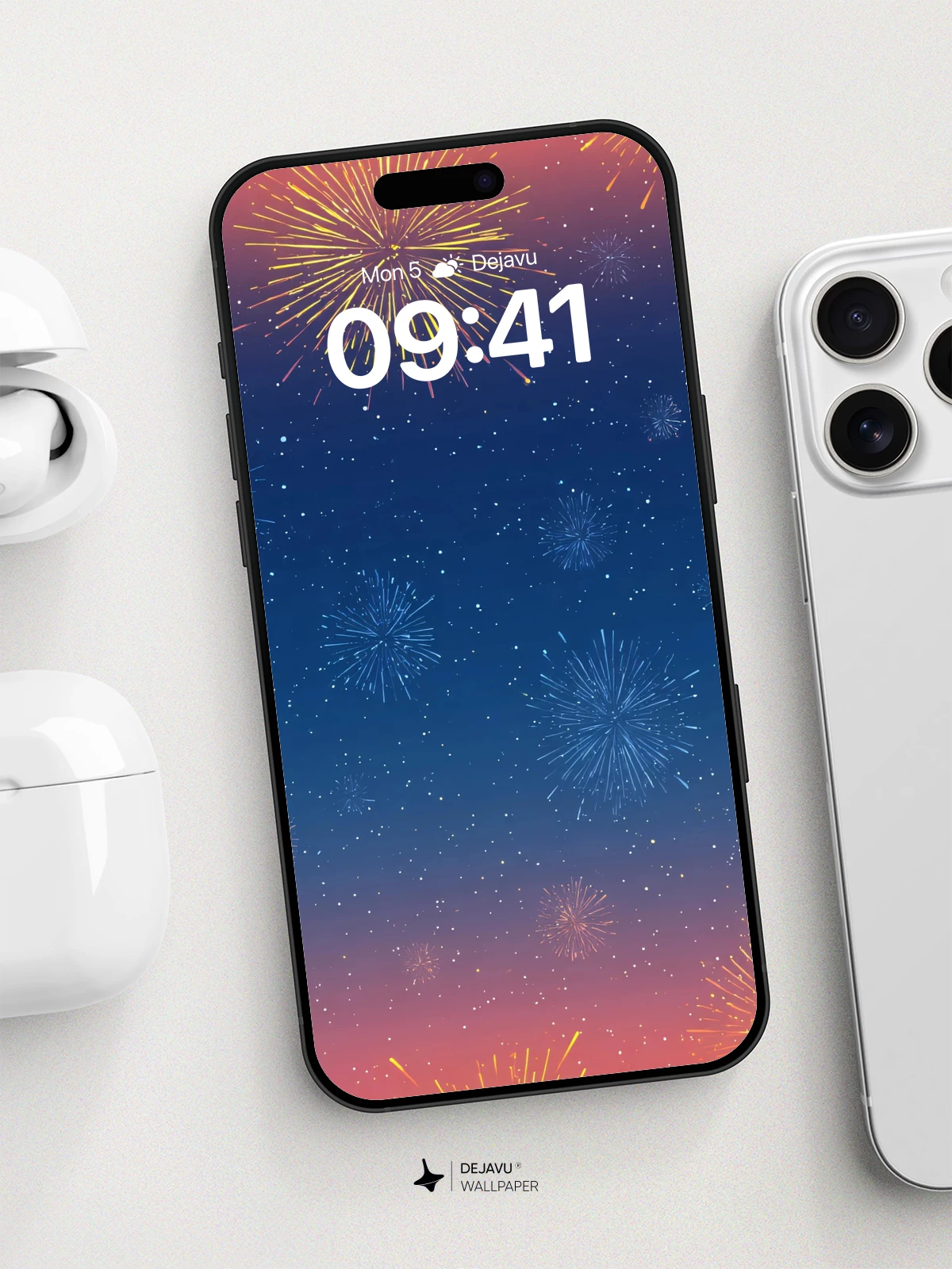 Celestial Fireworks Wallpaper 8K for iPhone and Android