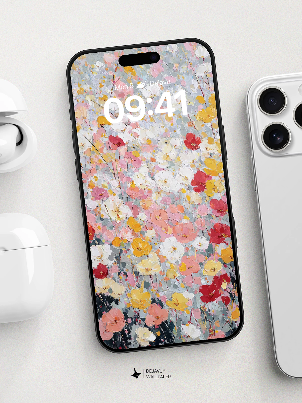 Whimsical Floral Meadow Wallpaper 8K for iPhone and Android