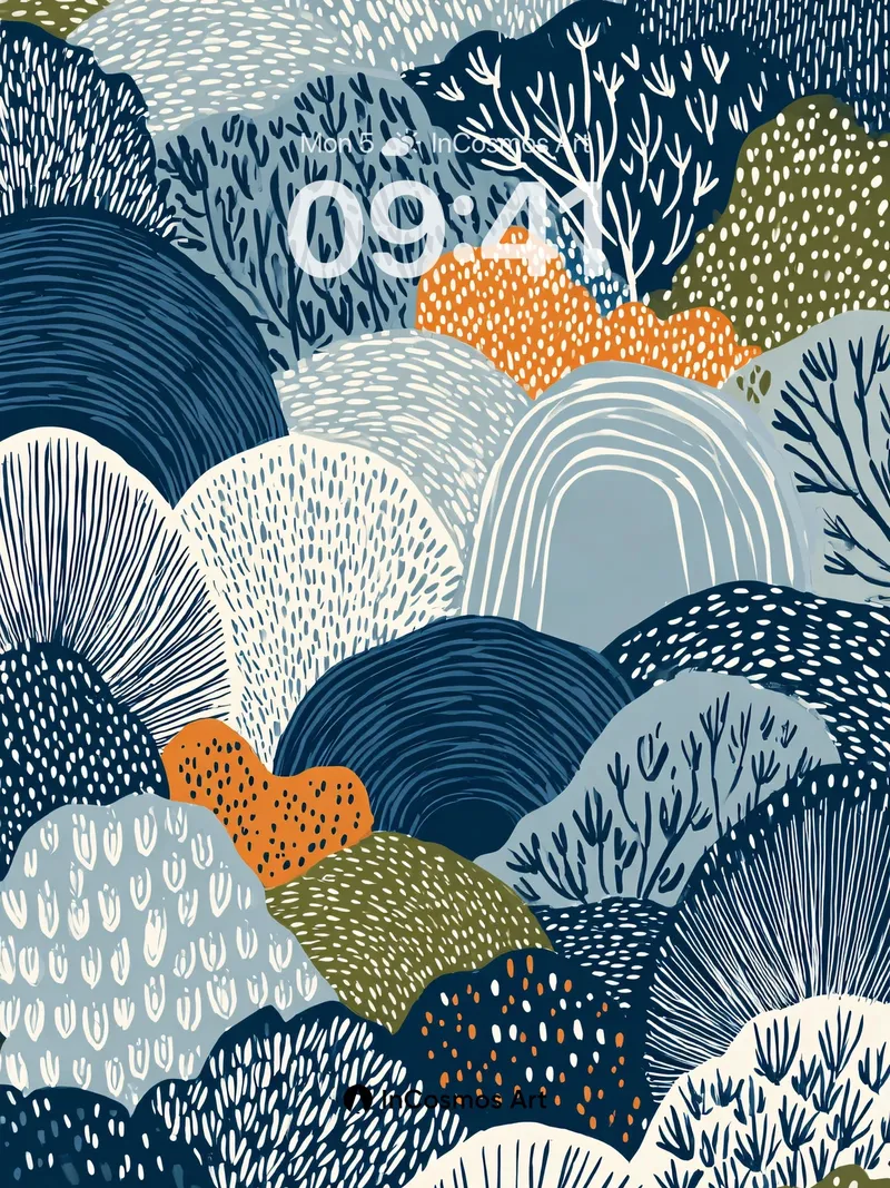 Whispering Hills Wallpaper with Textured Forests