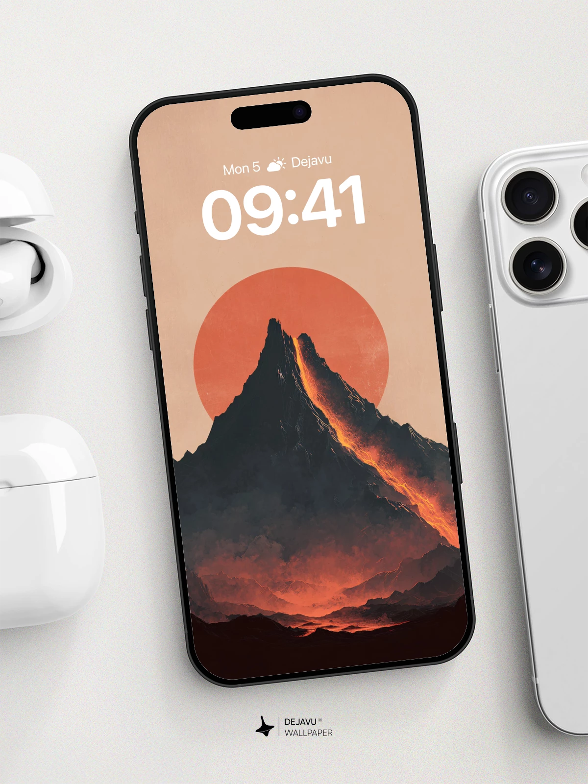 Volcanic Peak Sunset Wallpaper 8K for iPhone and Android