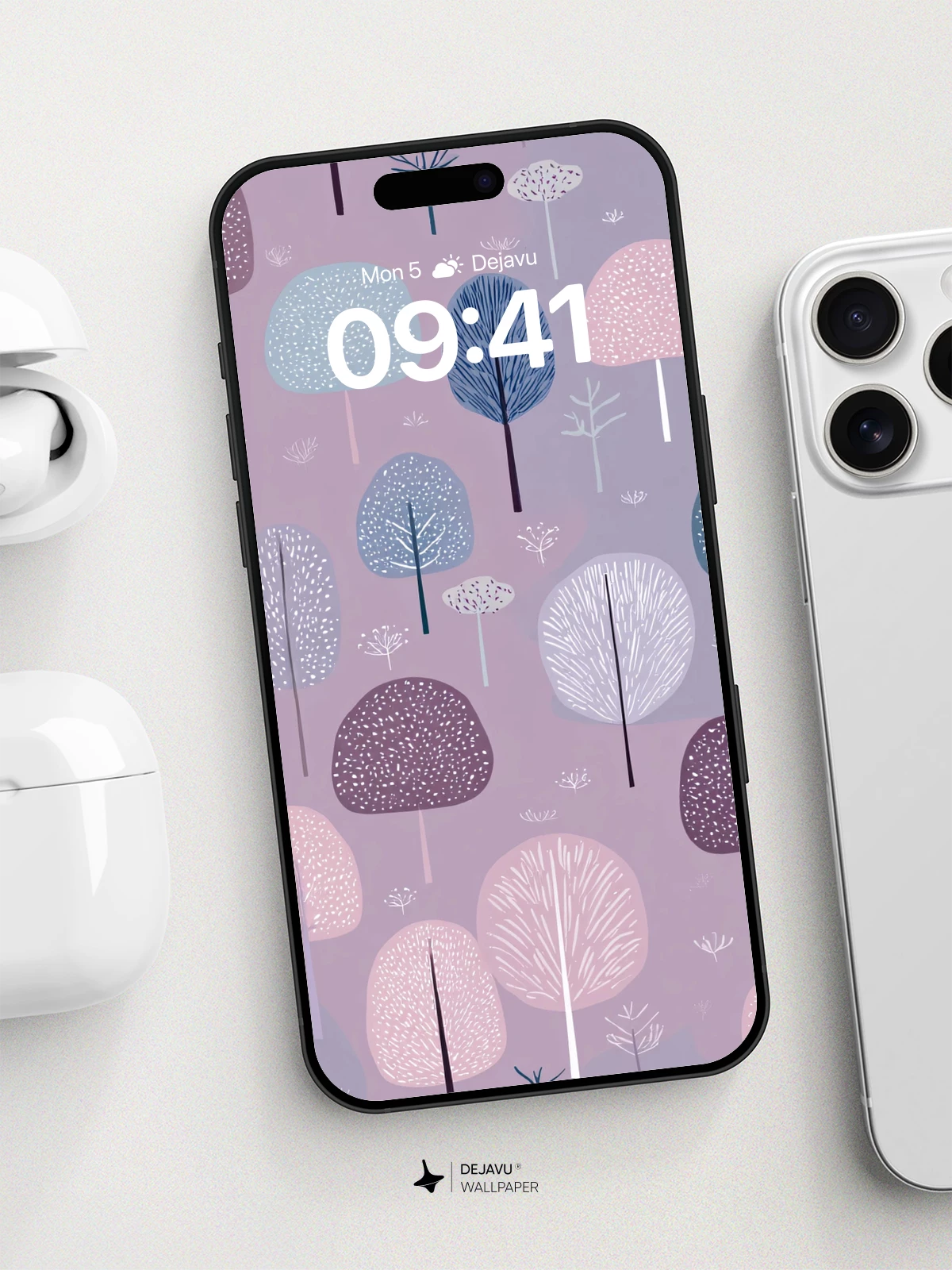 Whimsical Forest Trees Wallpaper 8K for iPhone and Android