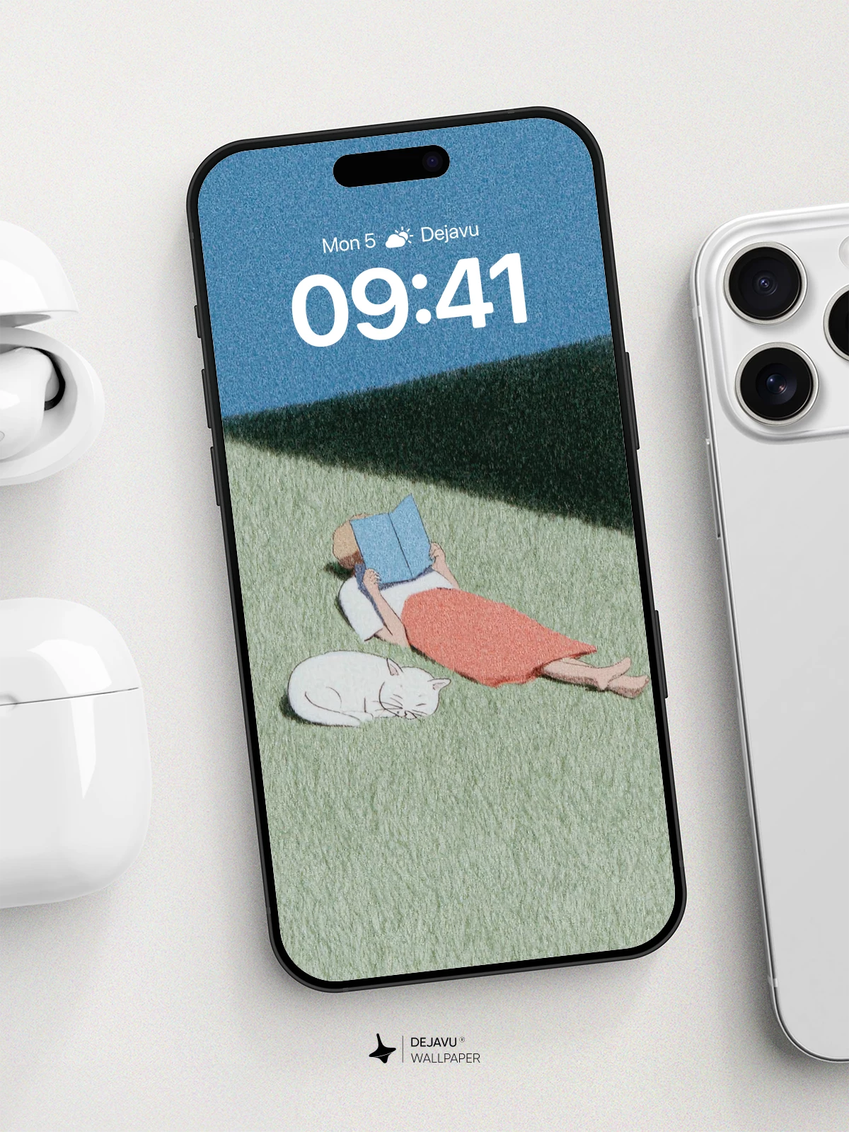 Serene Reading Scene Wallpaper 8K for iPhone and Android