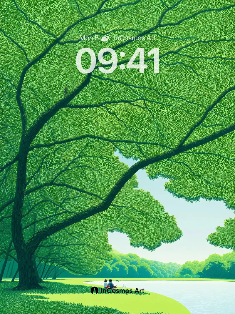 Serenity Grove Wallpaper with Whispering Canopy
