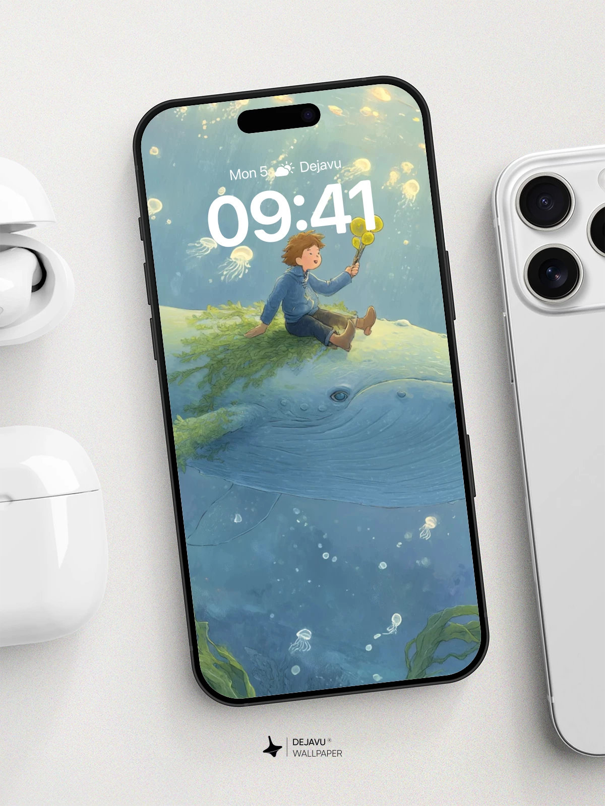 Whale Rider Fantasy Wallpaper 8K for iPhone and Android