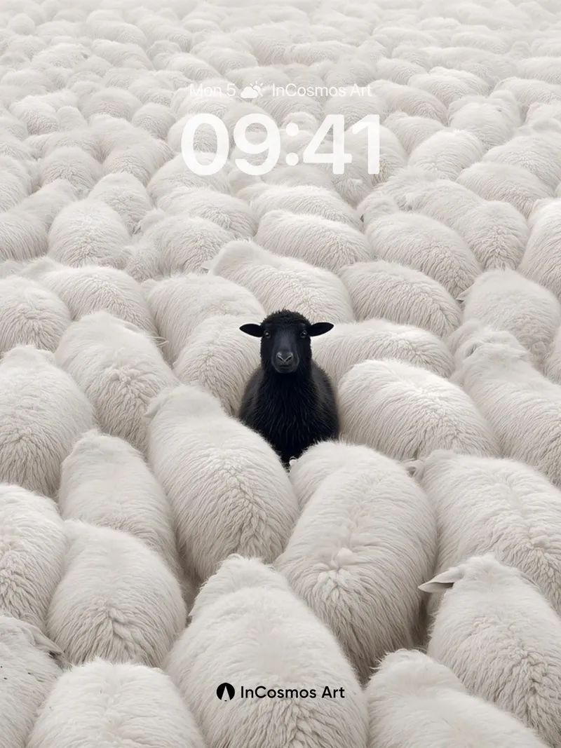 Solitary Shadow Wallpaper in Woolen Sea