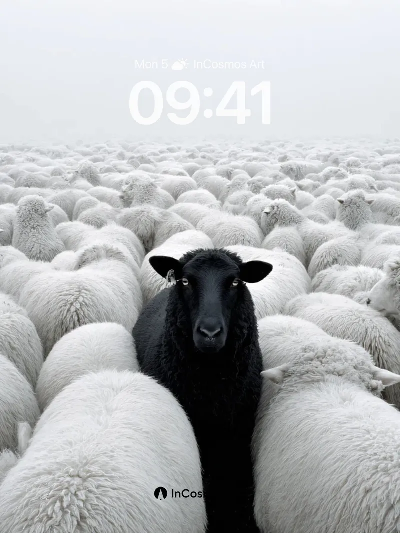Solitary Shadow Wallpaper in a Sea of Wool