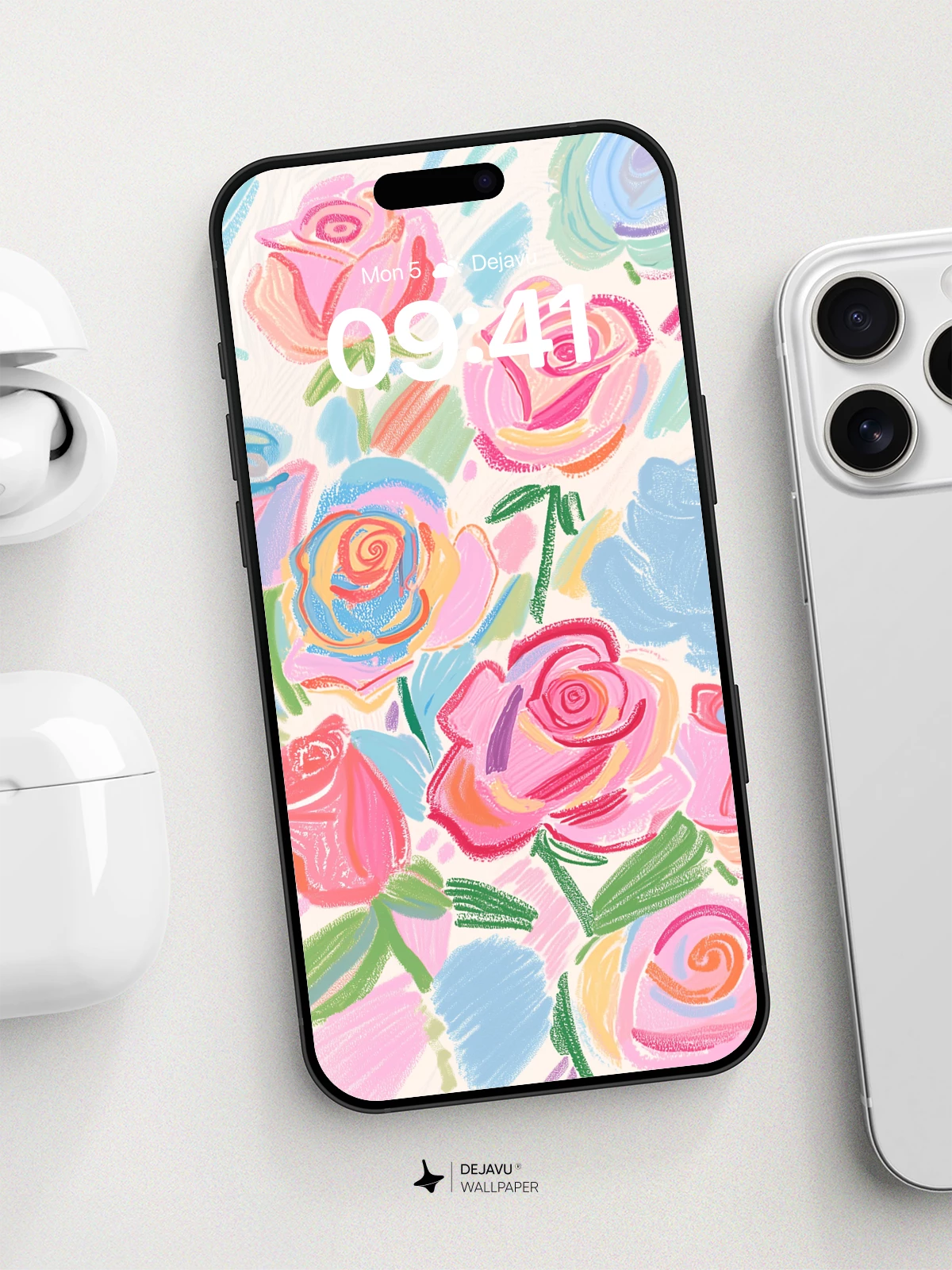 Vibrant Rose Garden Wallpaper 8K for iPhone and Android