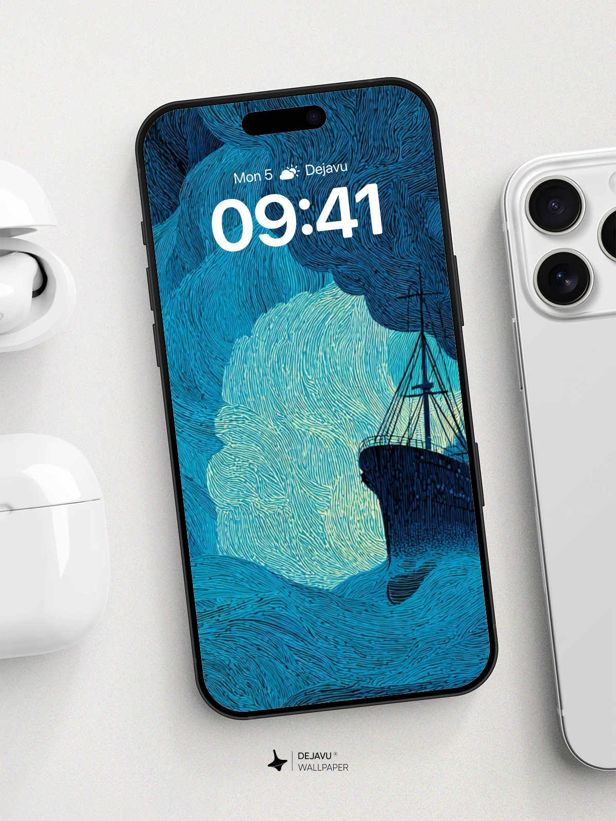 Surreal Oceanic Vessel Wallpaper 8K for iPhone and Android