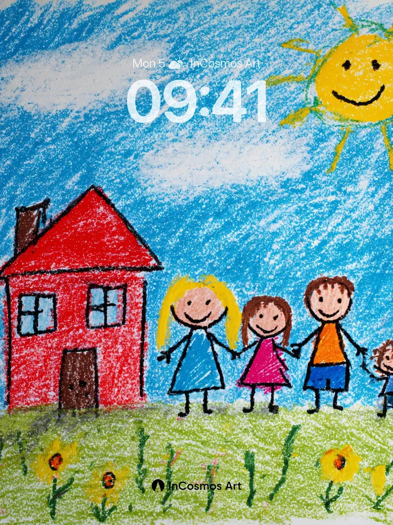 Sunlit Smile Wallpaper with Crayon Whimsy