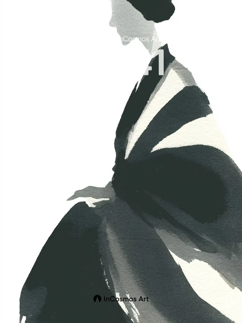 Silent Ink Wallpaper with Floating Shadows