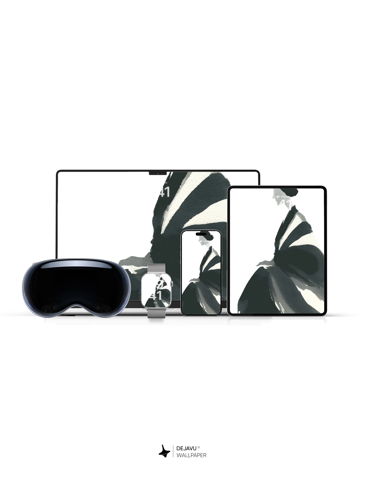 Elegant Ink Silhouette Wallpaper 8K for iPhone and Android