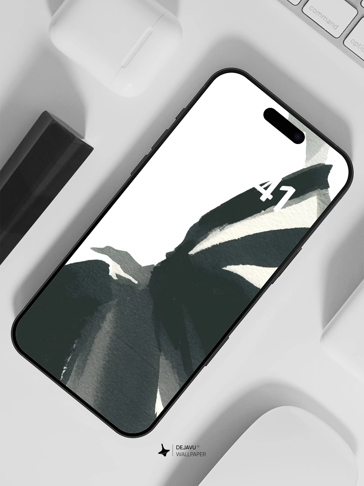 Elegant Ink Silhouette Wallpaper 8K for iPhone and Android