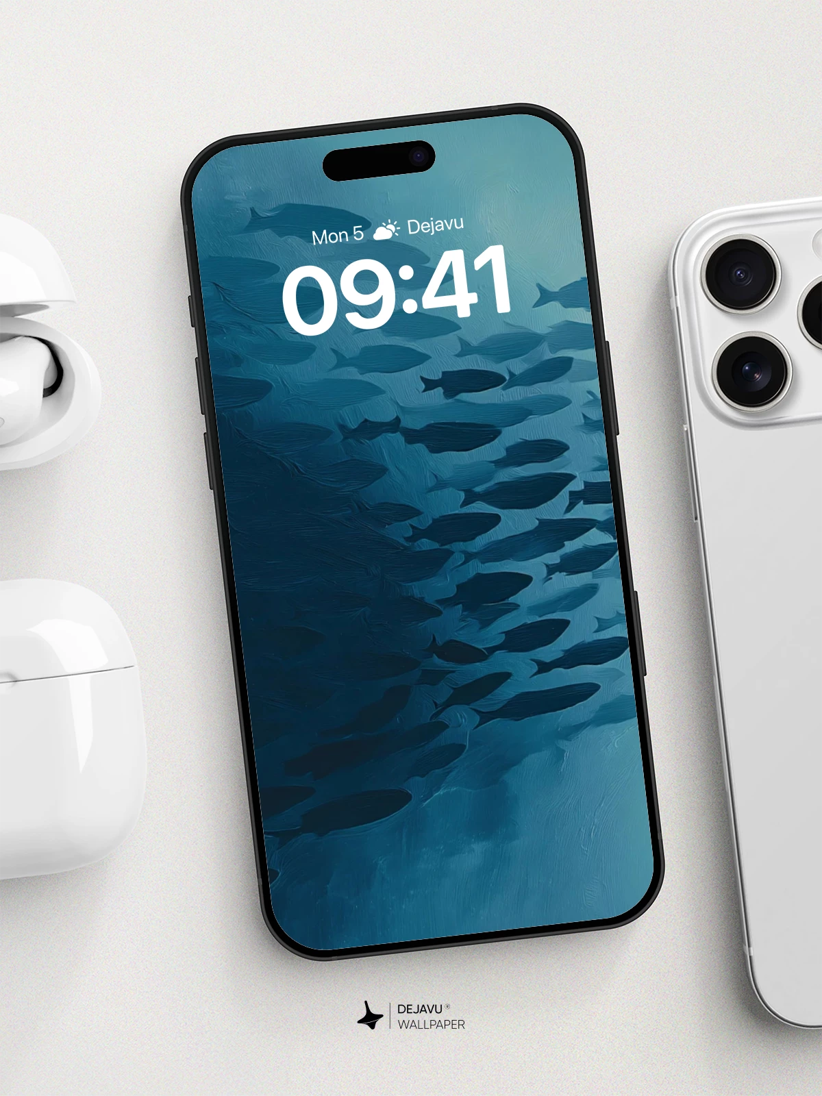 Underwater School of Fish Wallpaper 8K for iPhone and Android