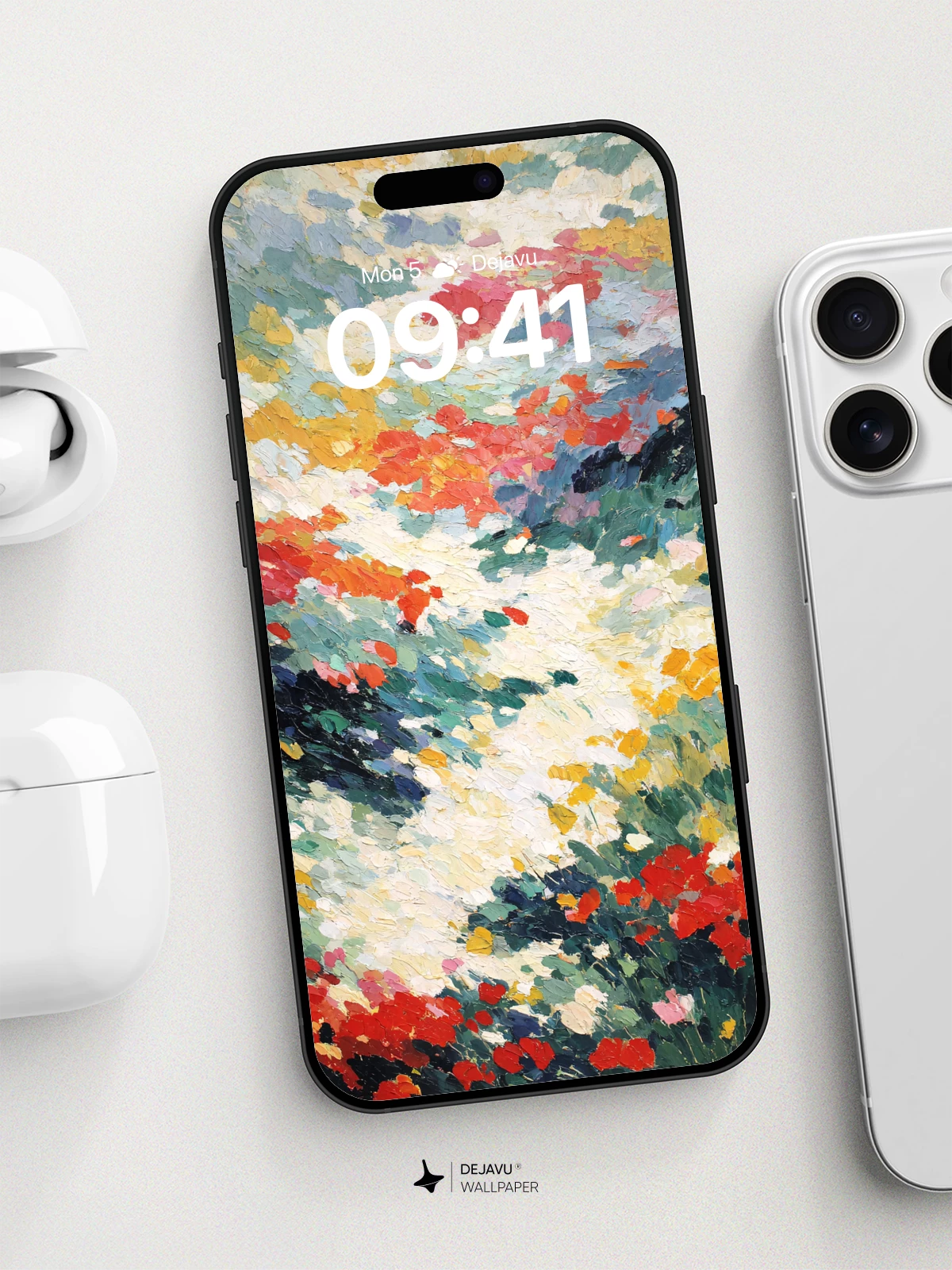 Impressionist Garden Bloom Wallpaper 8K for iPhone and Android