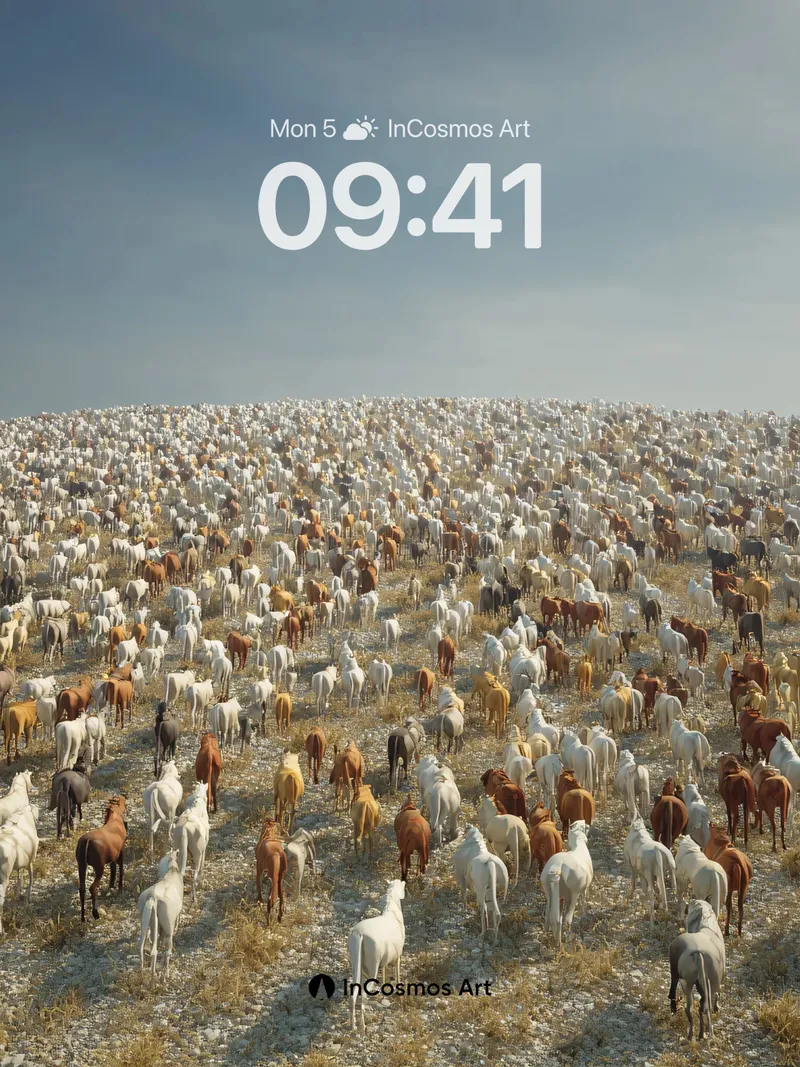 Serenity Herd Wallpaper with Infinite Horses