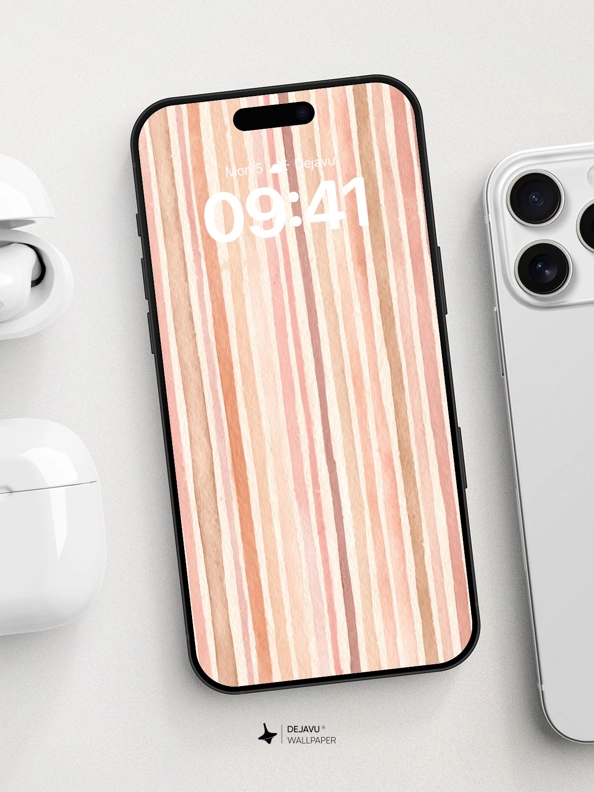 Watercolor Stripe Wallpaper 8K for iPhone and Android