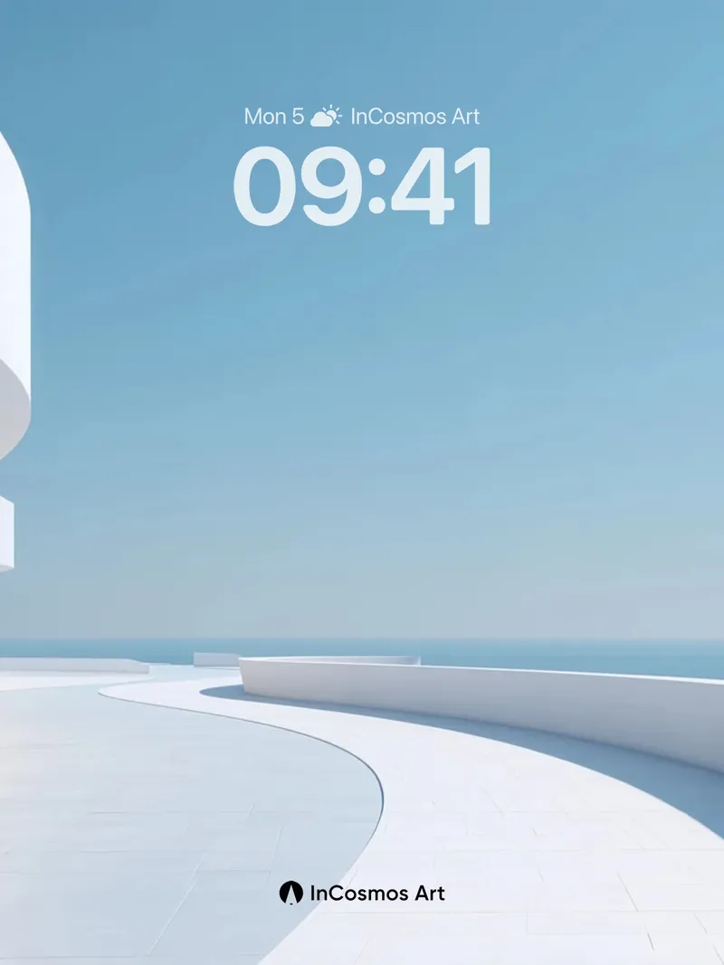 Serene Curve Wallpaper with Ocean Horizon