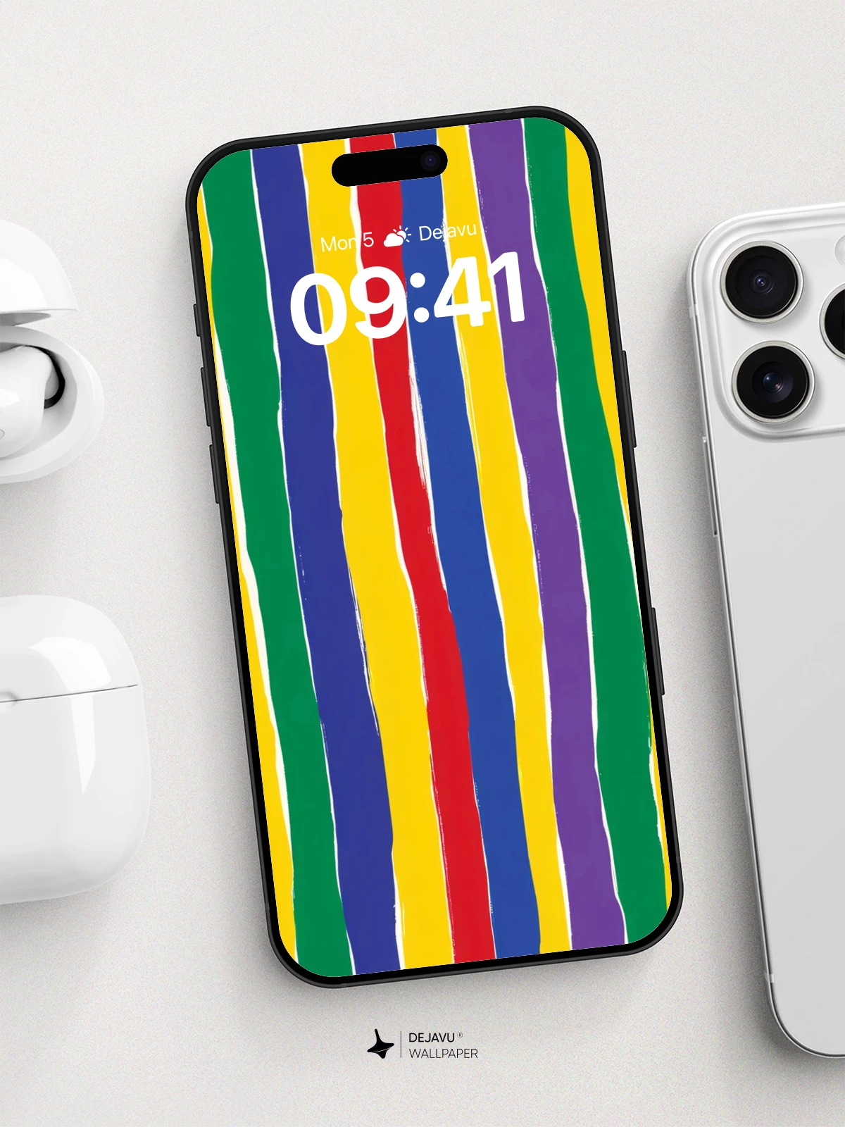 Vibrant Rainbow Stripe Wallpaper 8K for iPhone and Android