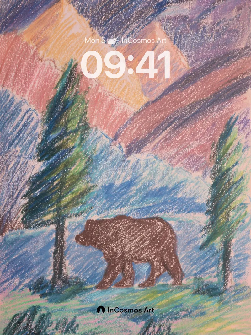 Serenity Bear Wallpaper with Mountain Hush