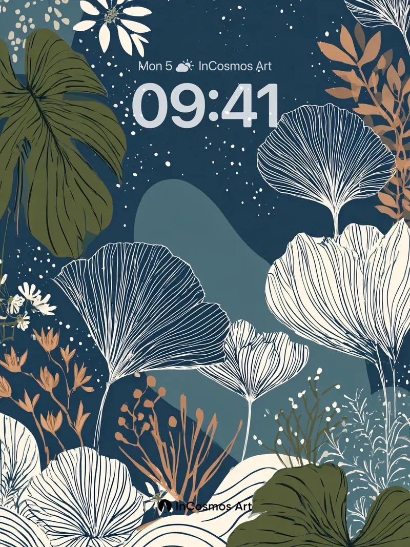 Nocturnal Garden Wallpaper with Starlit Veins