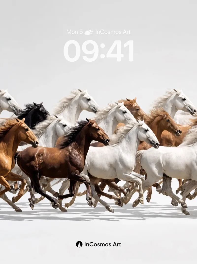 Gallop Mirage Wallpaper with Wind-Swept Manes