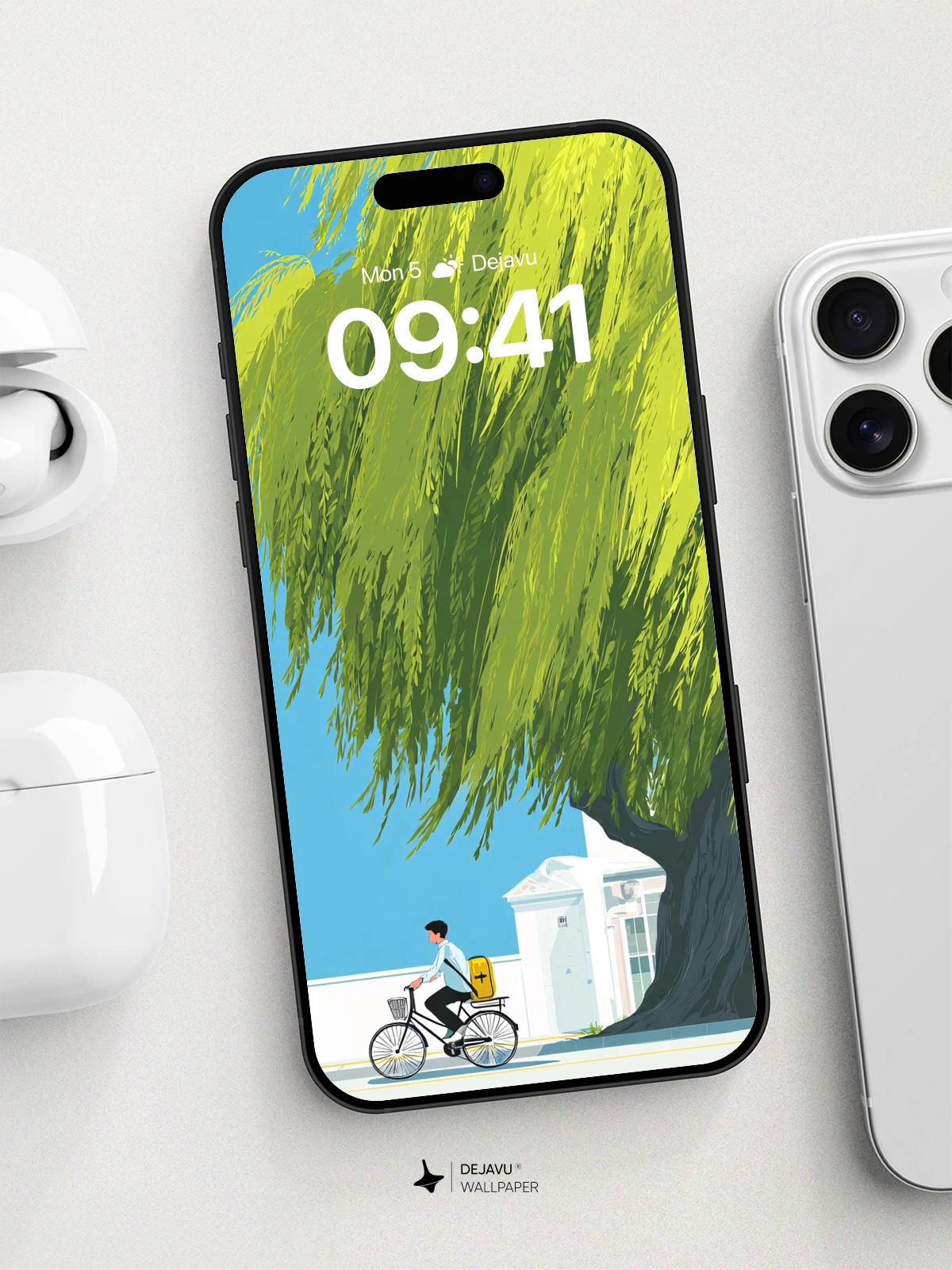 Serene Willow Ride Wallpaper 8K for iPhone and Android