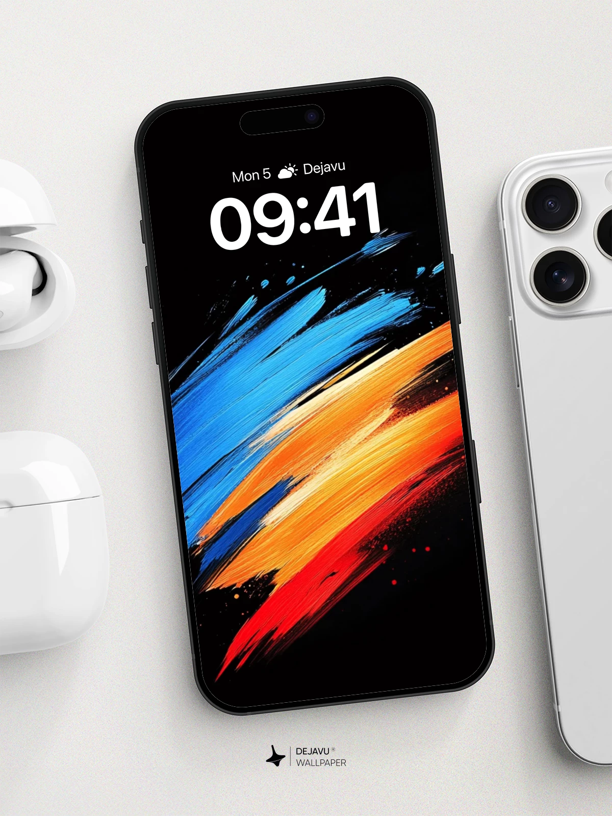 Vibrant Abstract Brushstroke Wallpaper 8K for iPhone and Android