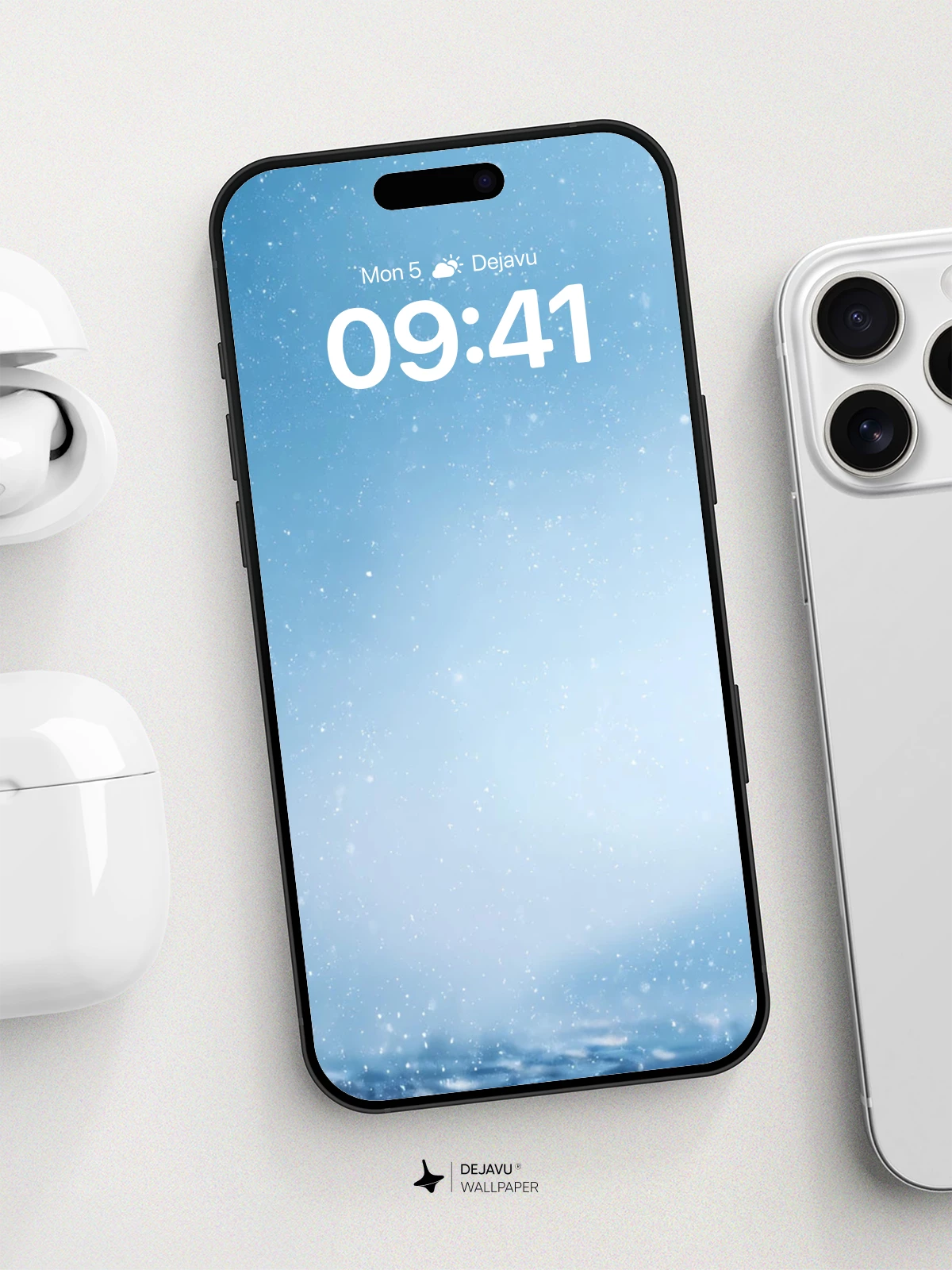 Winter Snowfall Sky Wallpaper 8K for iPhone and Android