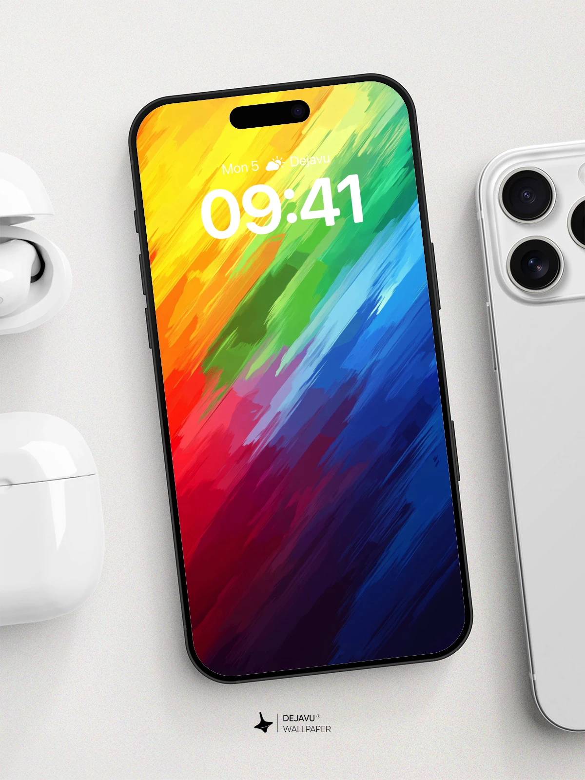 Vibrant Abstract Rainbow Wallpaper 8K for iPhone and Android