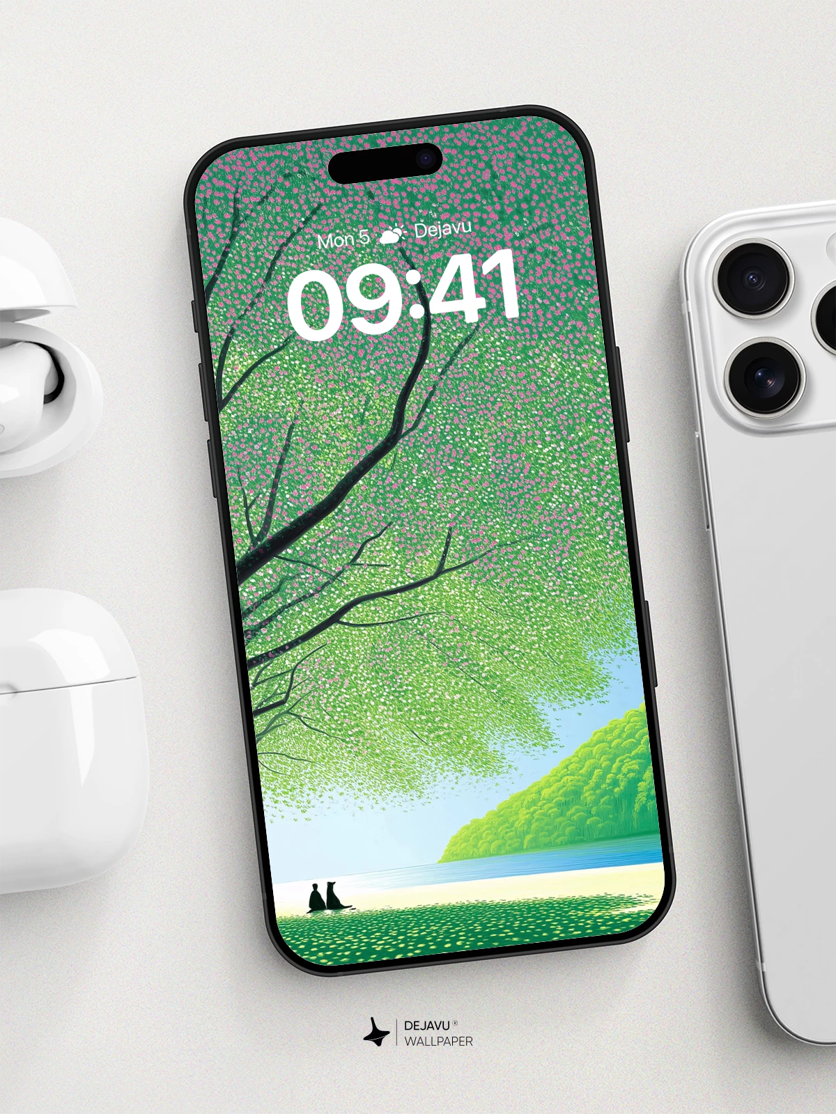 Surreal Cherry Blossom Canopy Wallpaper 8K for iPhone and Android