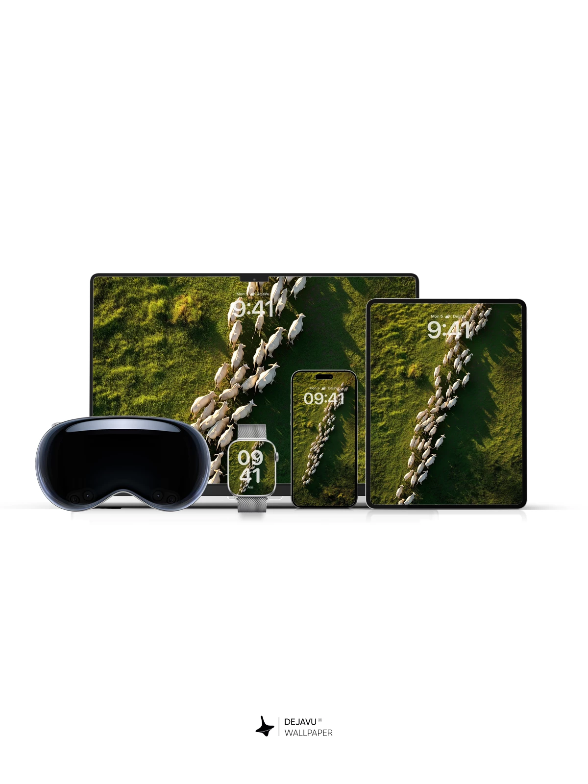 Sheep Herd Pathway Wallpaper 8K for iPhone and Android