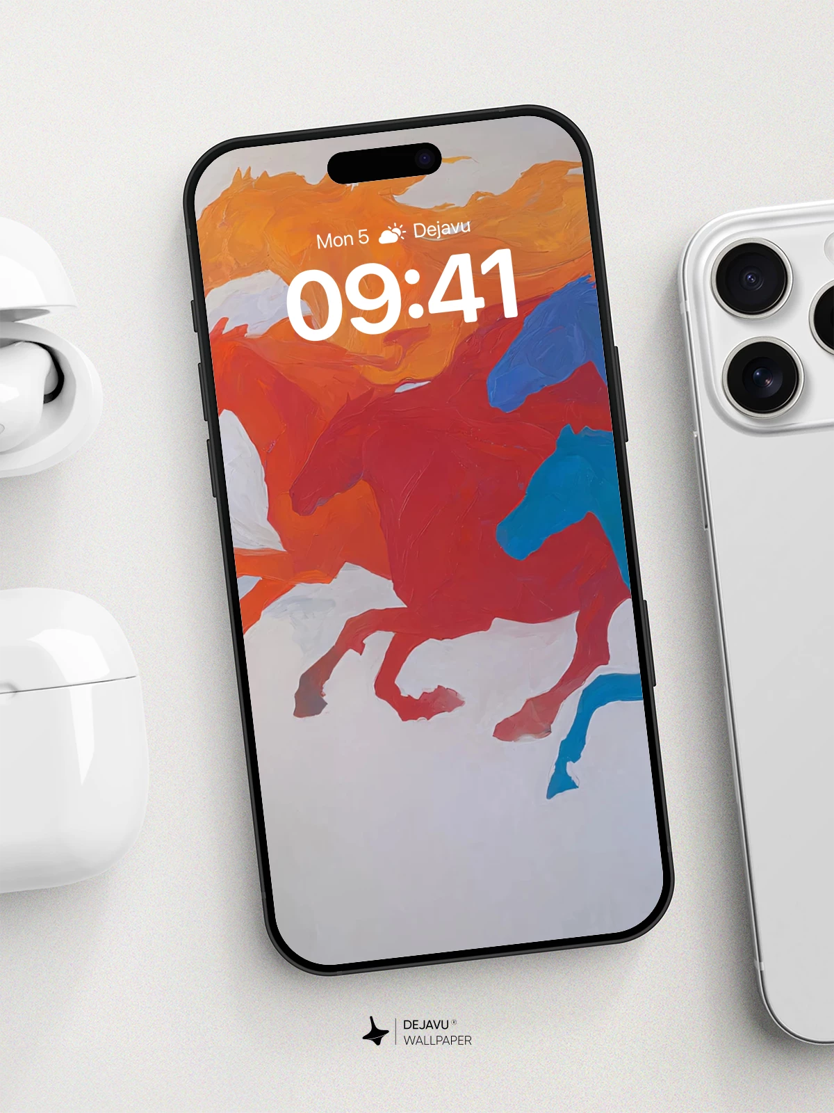 Vibrant Running Horses Art Wallpaper 8K for iPhone and Android