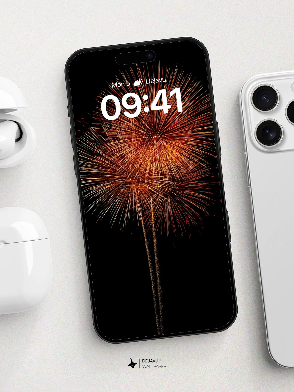 Fiery Fireworks Burst Wallpaper 8K for iPhone and Android