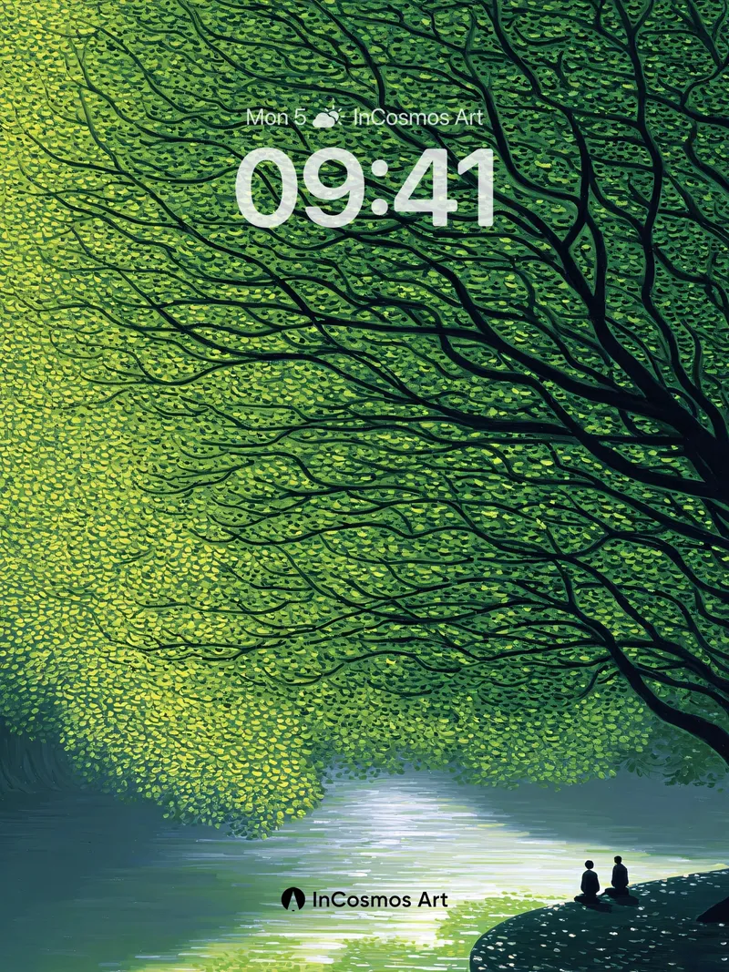 Serenity Under Canopy Wallpaper with Whispering Leaves