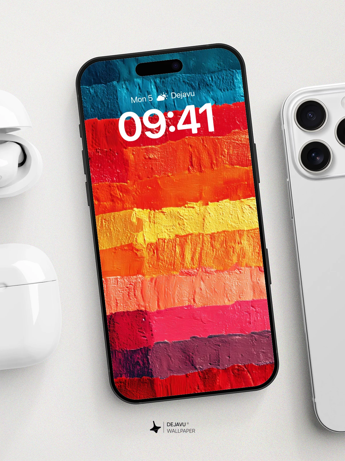 Vibrant Abstract Rainbow Stripes Wallpaper 8K for iPhone and Android