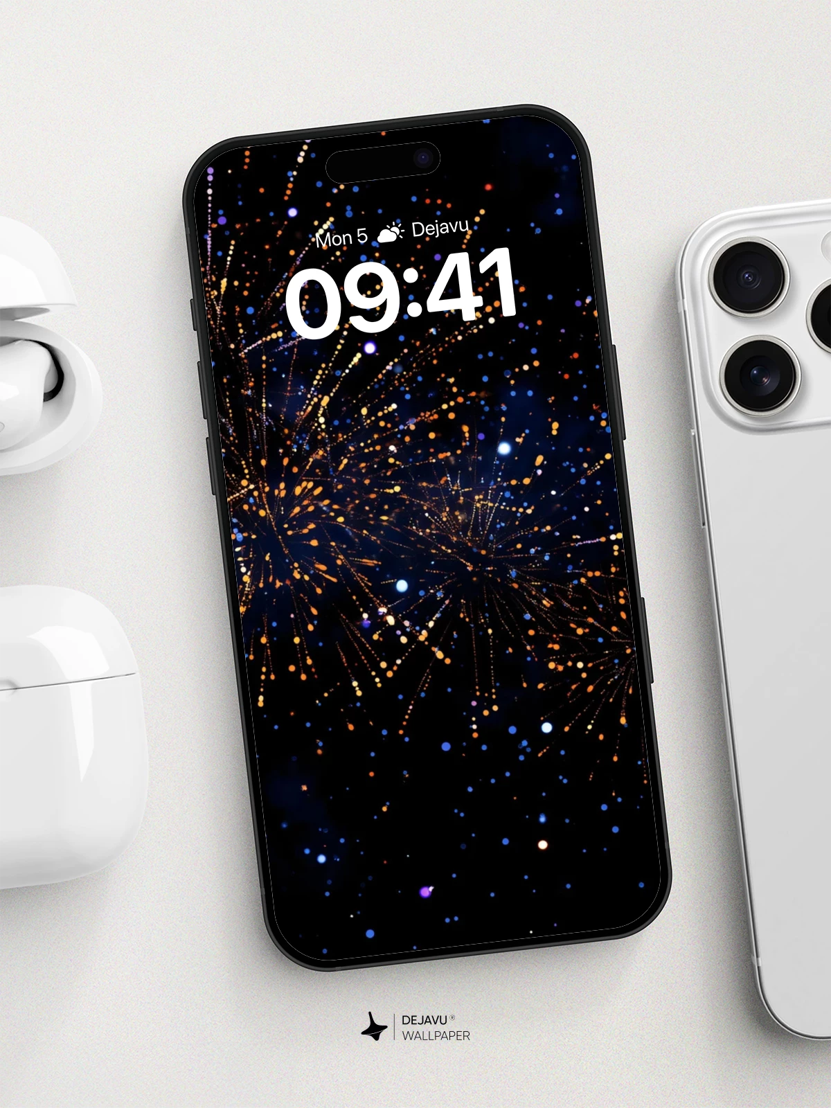 Cosmic Fireworks Wallpaper 8K for iPhone and Android