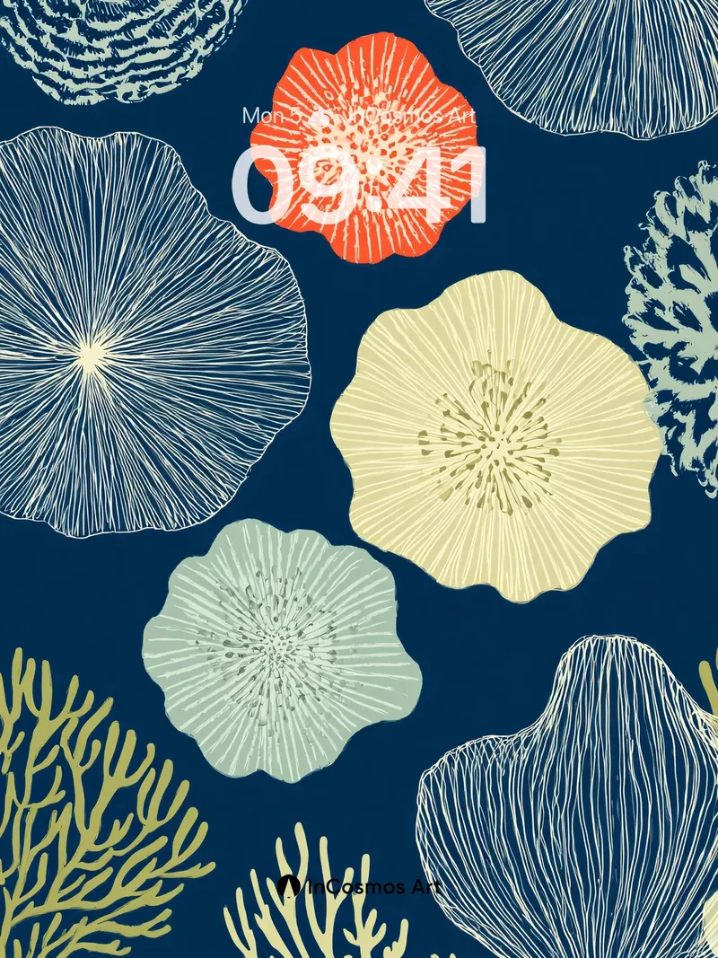 Oceanic Reverie Wallpaper with Coral Whispers