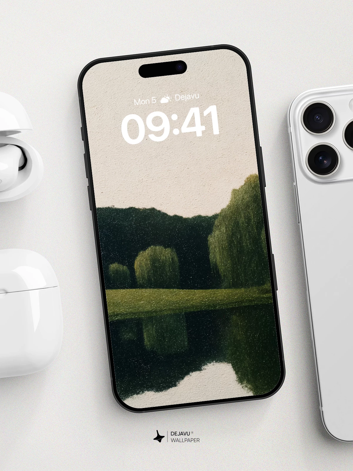 Serene Willow Reflections Wallpaper 8K for iPhone and Android