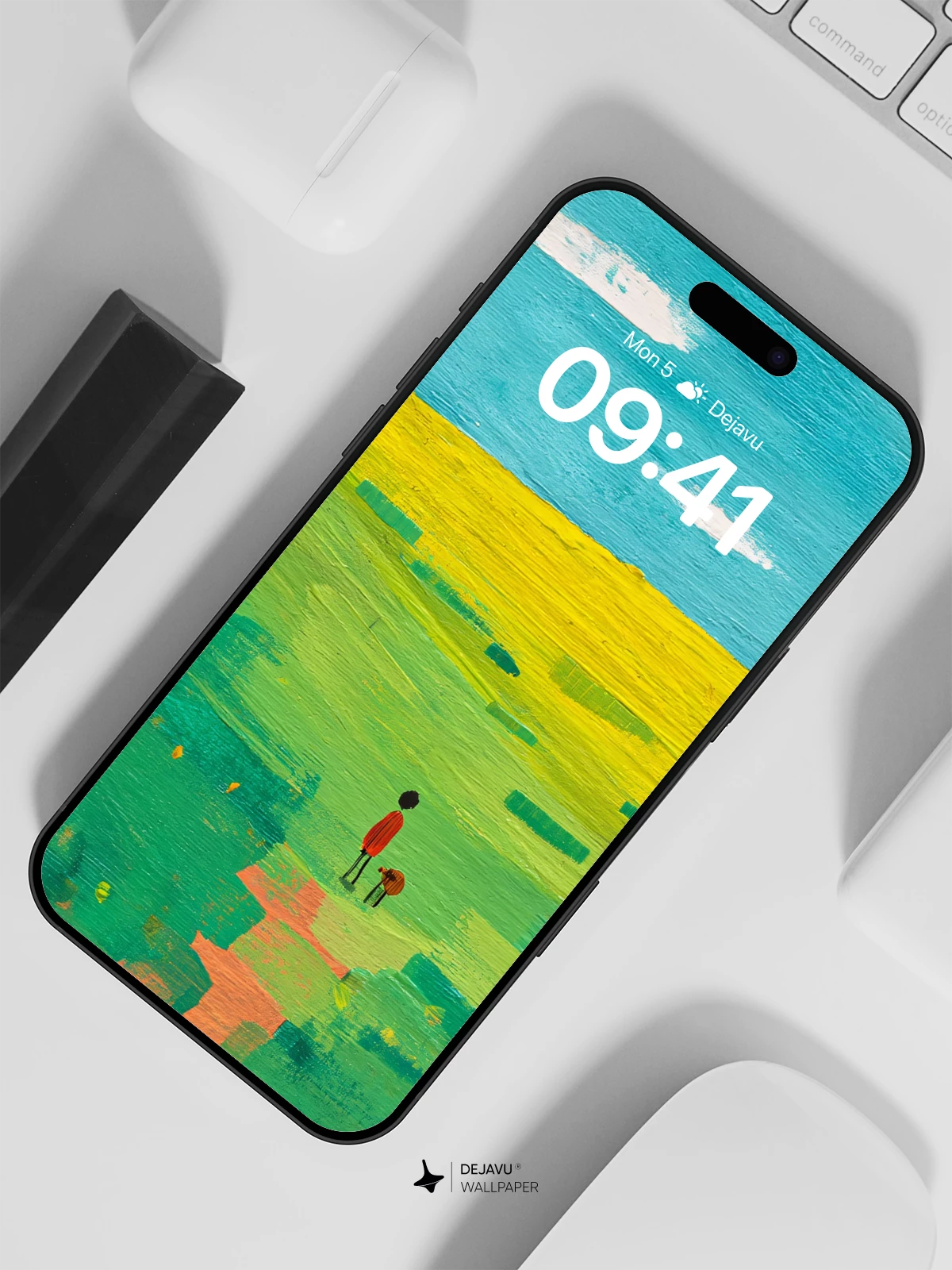 Whimsical Field Journey Wallpaper 8K for iPhone and Android
