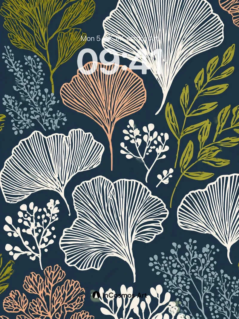 Whispering Ginkgo Wallpaper with Linen Veins