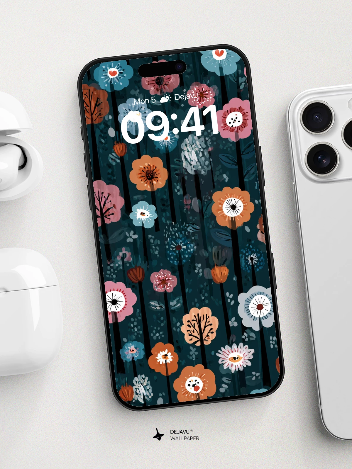 Whimsical Floral Forest Wallpaper 8K for iPhone and Android