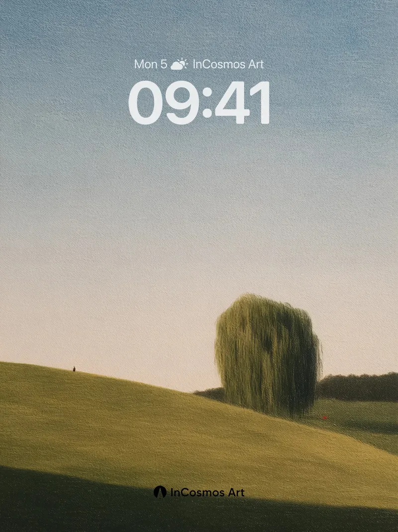 Serenity Weeping Willow Wallpaper with Golden Hour Hush