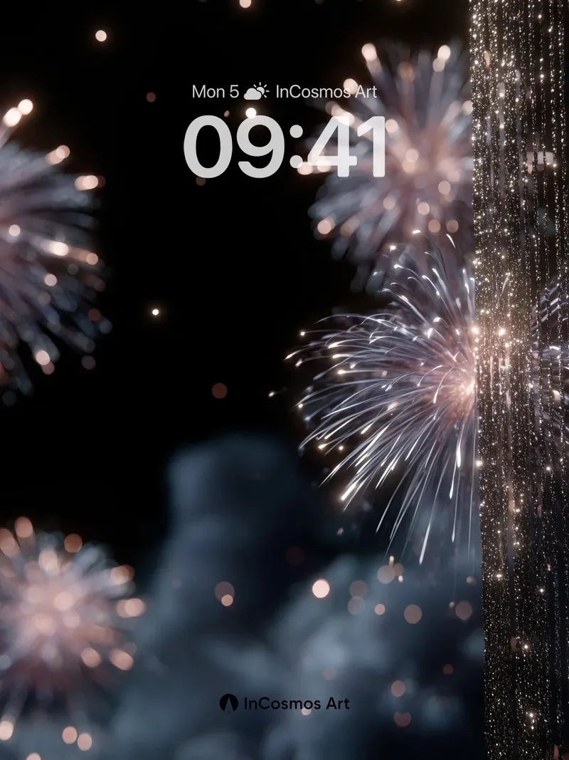 Celestial Sparkle Wallpaper with Falling Light