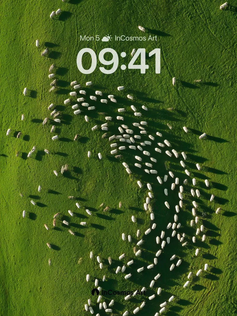 Serenity Flock Wallpaper with Shadow Trails