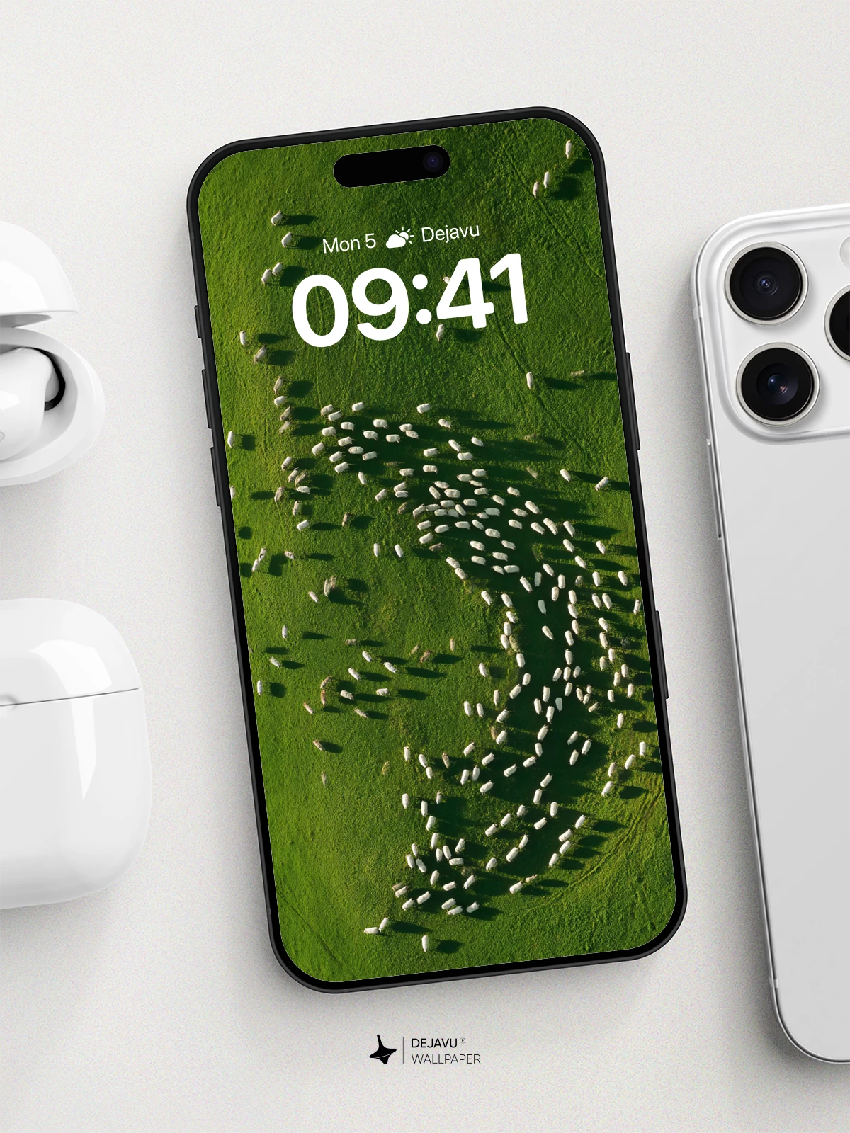 Sheep Herd Pattern Wallpaper 8K for iPhone and Android