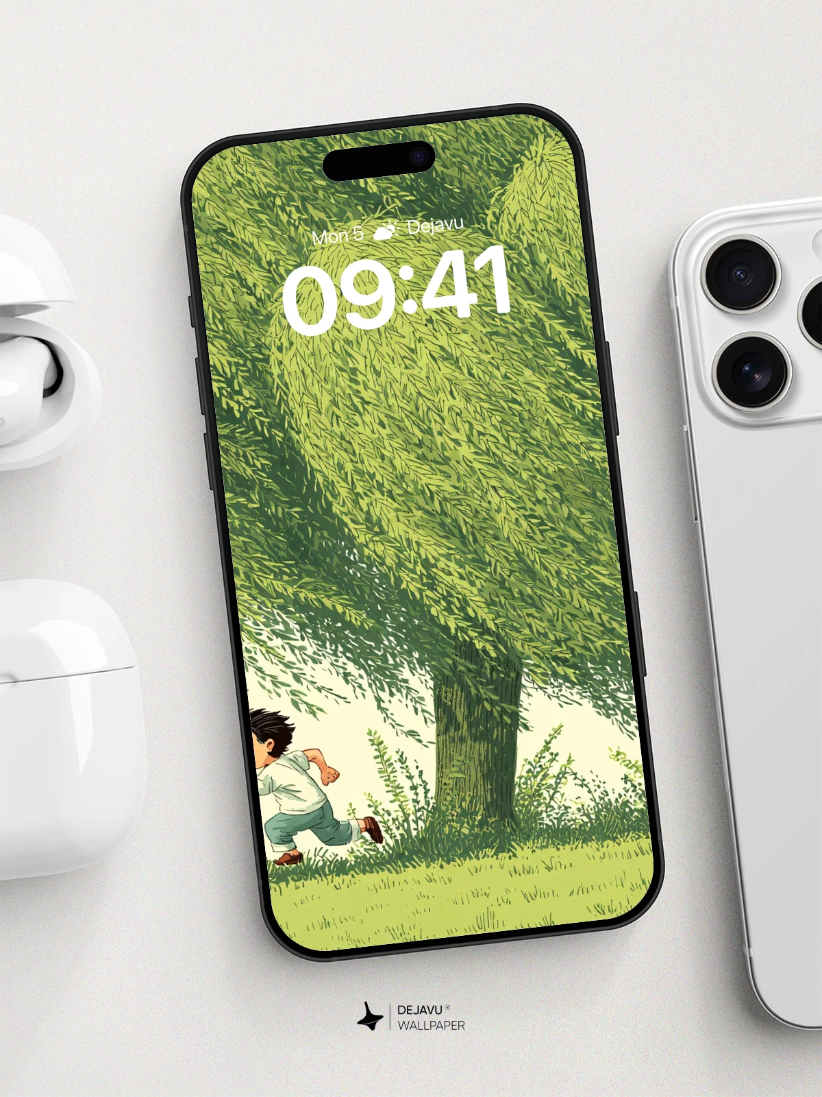 Whimsical Willow Forest Wallpaper 8K for iPhone and Android